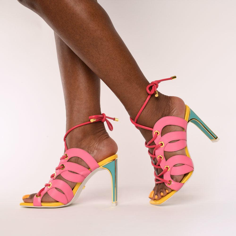 Kat Maconie Celia Sandals SS22 Stilettos Dragonfruit/Multi