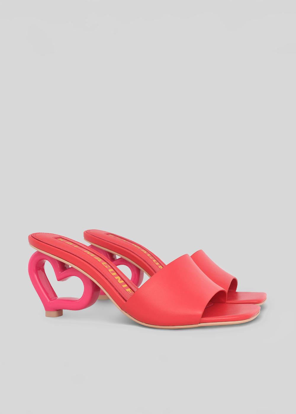 Kat Maconie Chichi Sandals RS24 HEART CHAIN HEEL Chilli/Fuchsia
