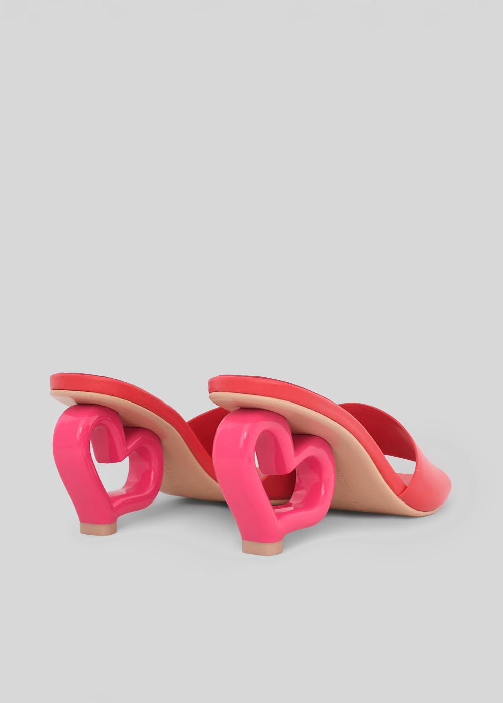 Kat Maconie Chichi Sandals RS24 HEART CHAIN HEEL Chilli/Fuchsia