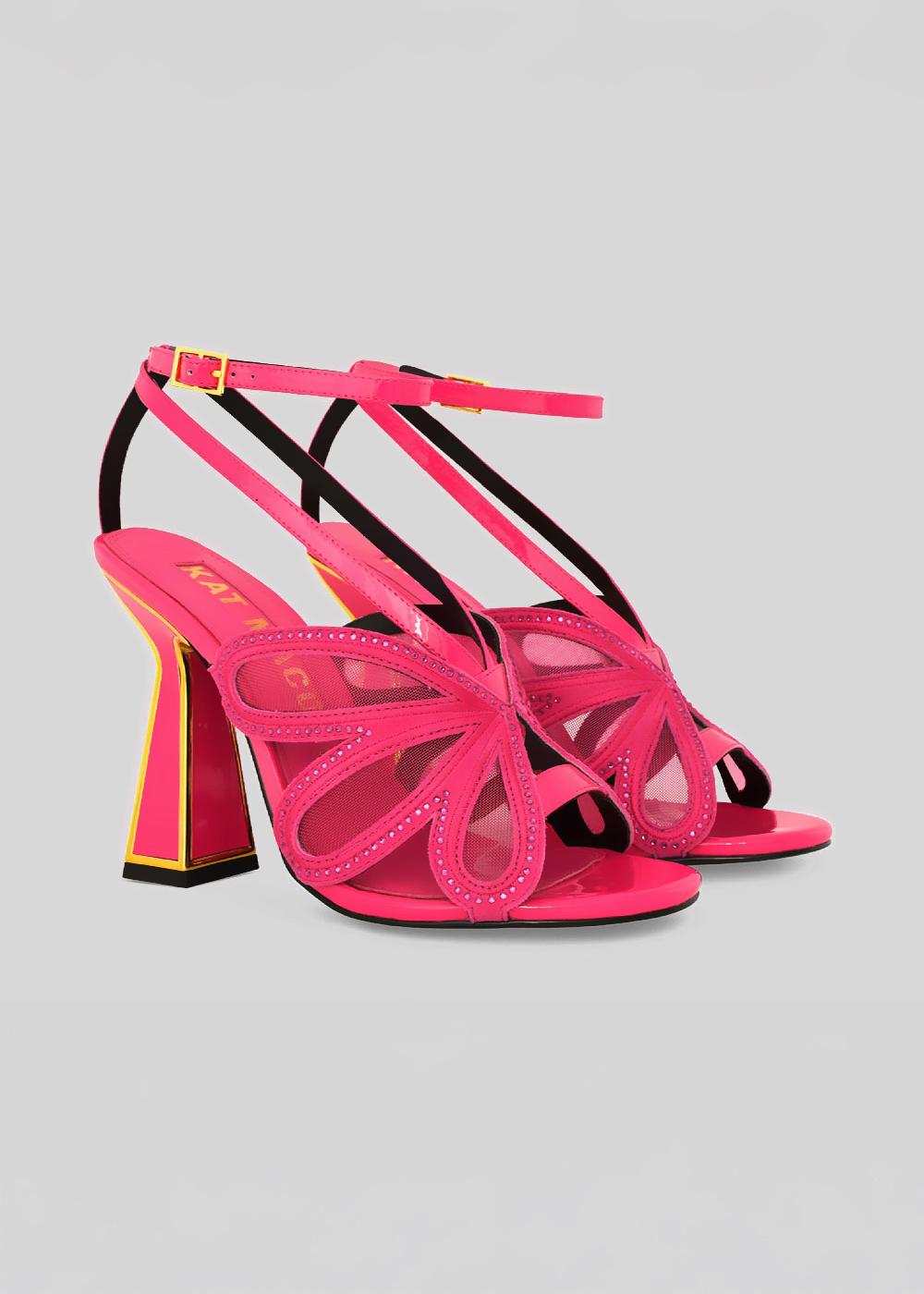 Kat Maconie Crissy Sandals AW23 HOURGLASS HEEL Luminous Pink