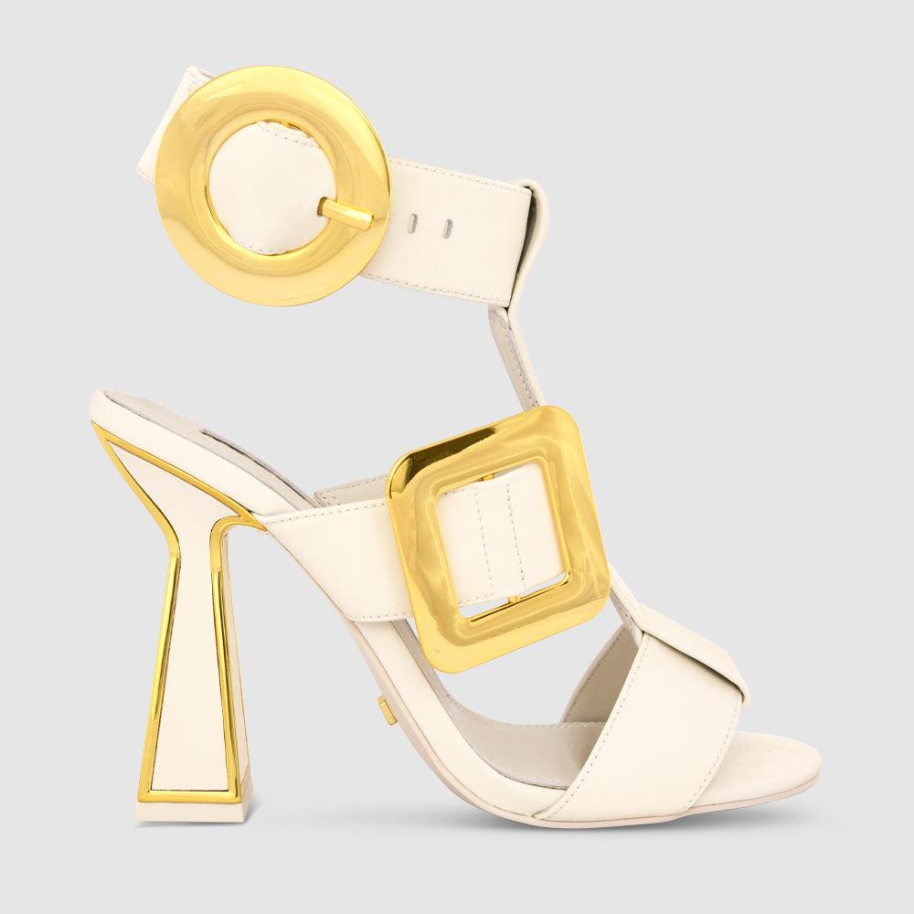 kat maconie Deliz Sandals RS23 HOURGLASS HEEL Blanc/Gold
