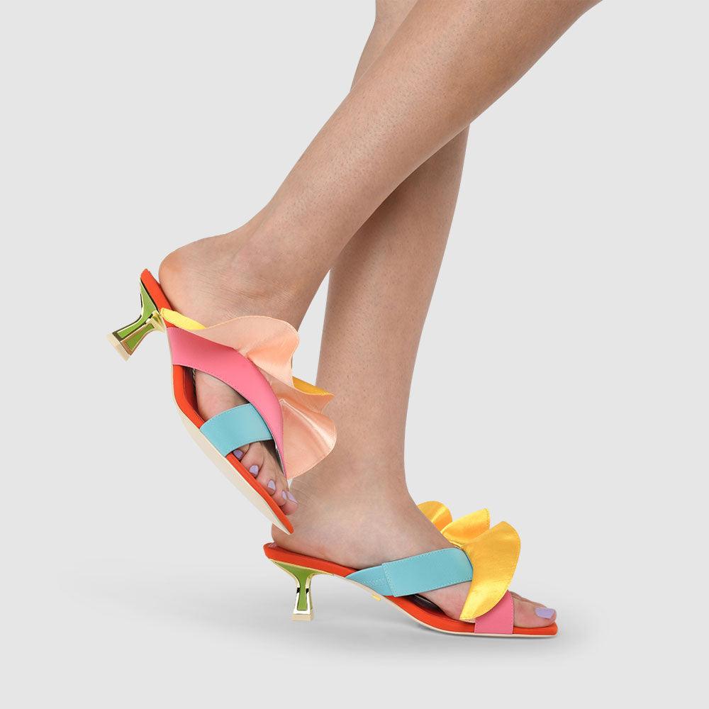 Kat Maconie Dia Sandals PF22 KITTEN HEEL Multibrights