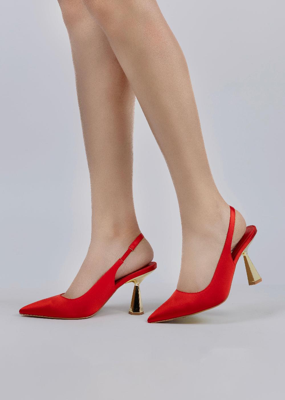 Kat Maconie Diana Pumps SS25 MID HOURGLASS HEEL Red