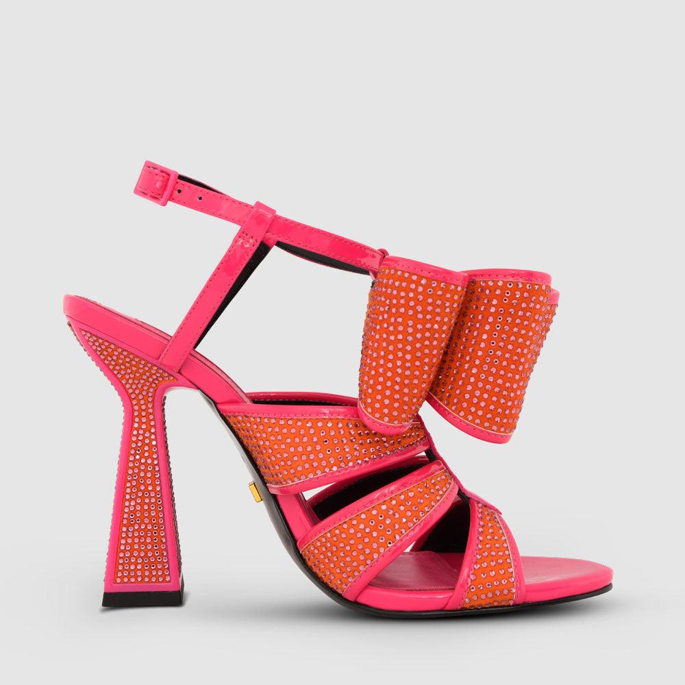 kat maconie Didi Sandals AW23 HOURGLASS HEEL Fire/Luminous Pink