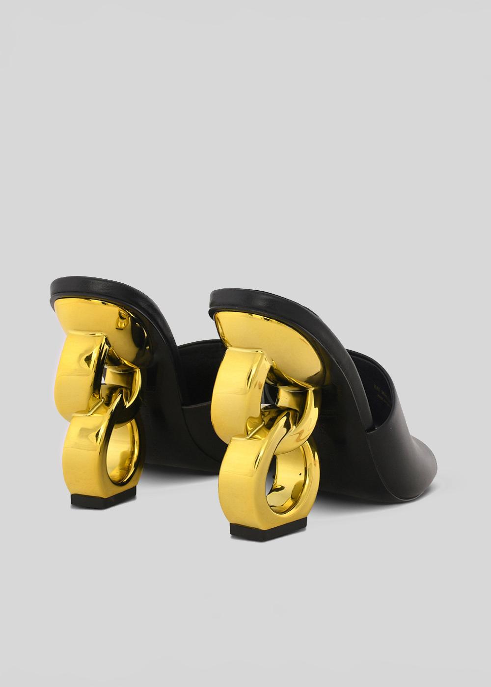 Kat Maconie Ebba Sandals PF23 DOUBLE CHAIN HEEL Black