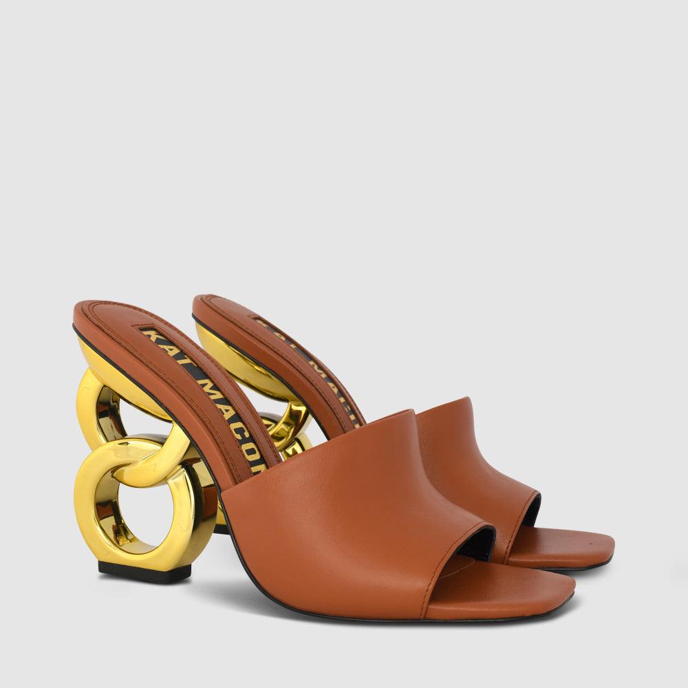 Kat Maconie Ebba Sandals PF23 DOUBLE CHAIN HEEL Caramel