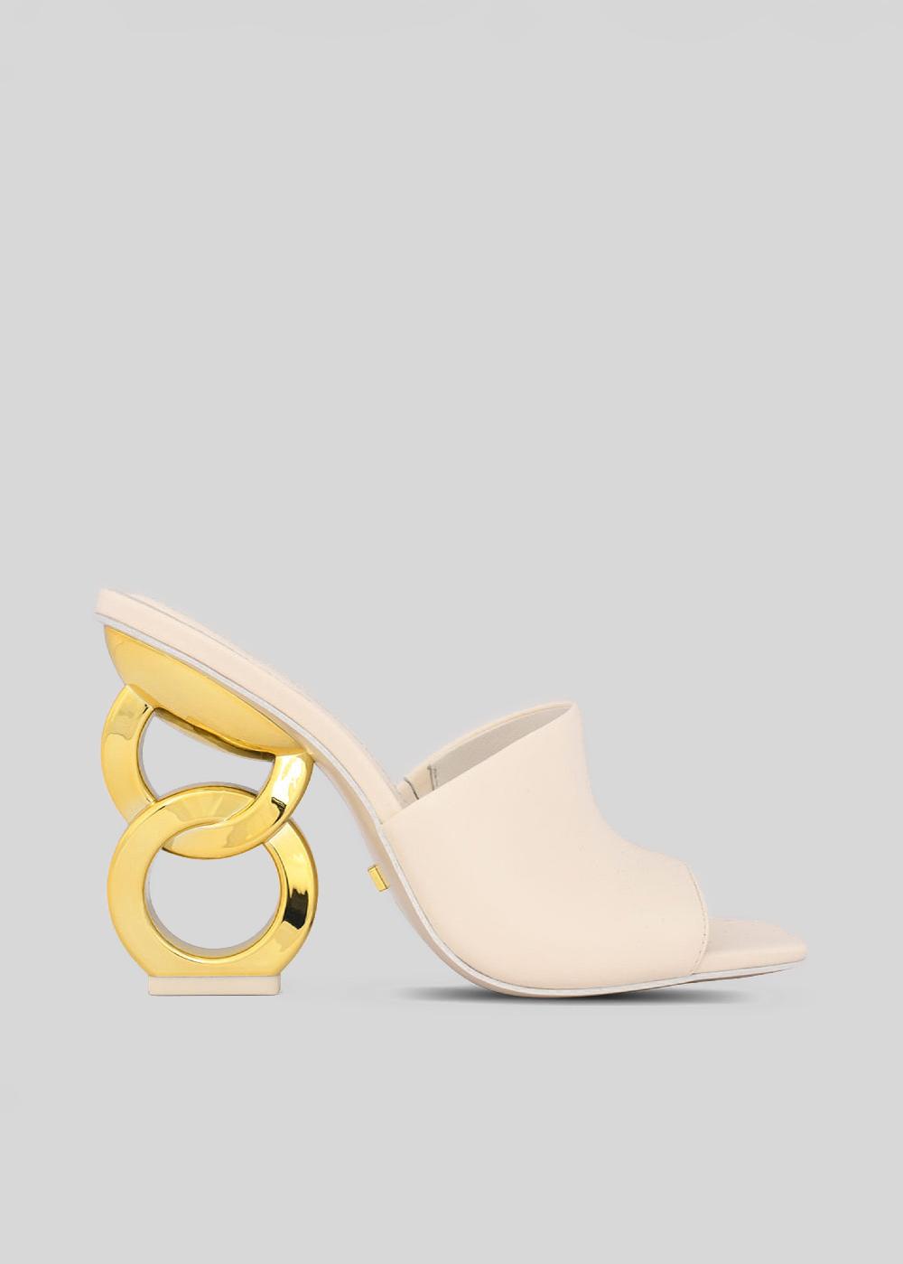 kat maconie Ebba Sandals PF23 DOUBLE CHAIN HEEL Coconut Cream