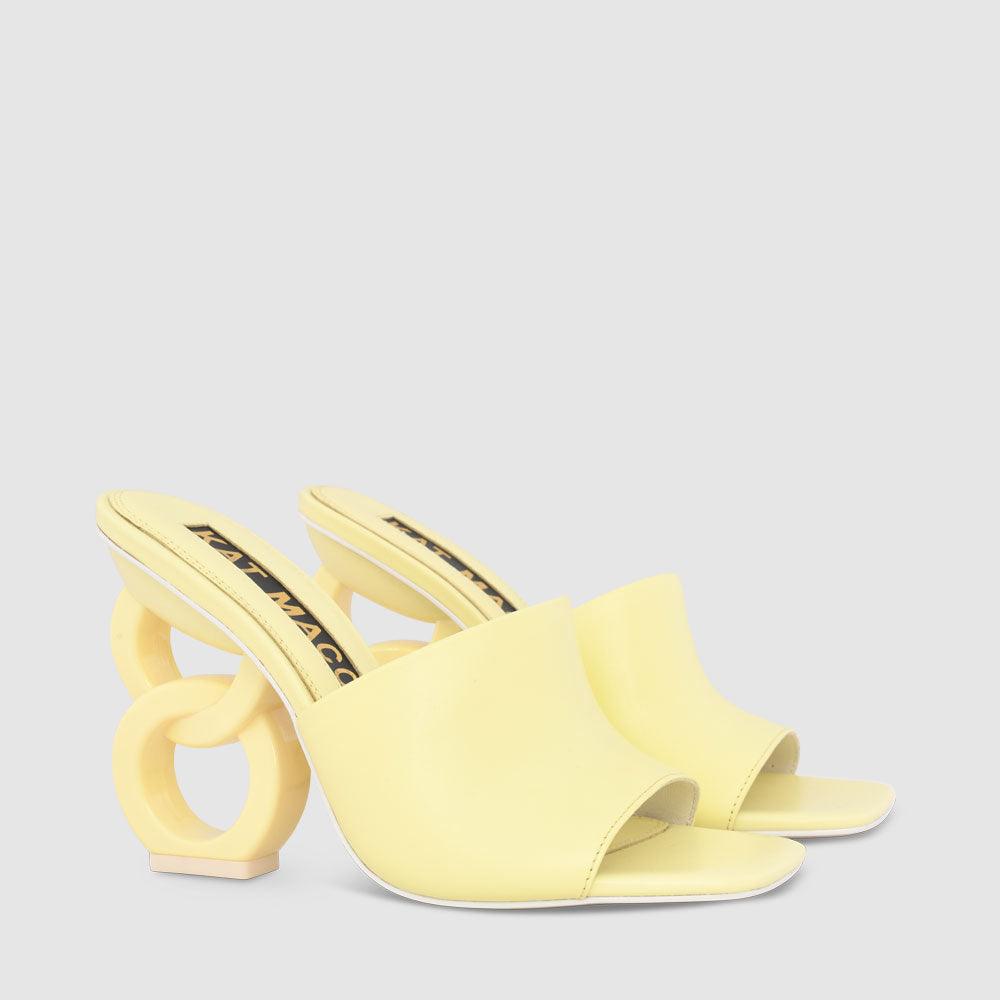 Kat Maconie Ebba Sandals PF23 DOUBLE CHAIN HEEL Lemon Sherbert