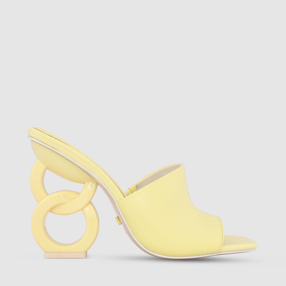 kat maconie Ebba Sandals PF23 DOUBLE CHAIN HEEL Lemon Sherbert