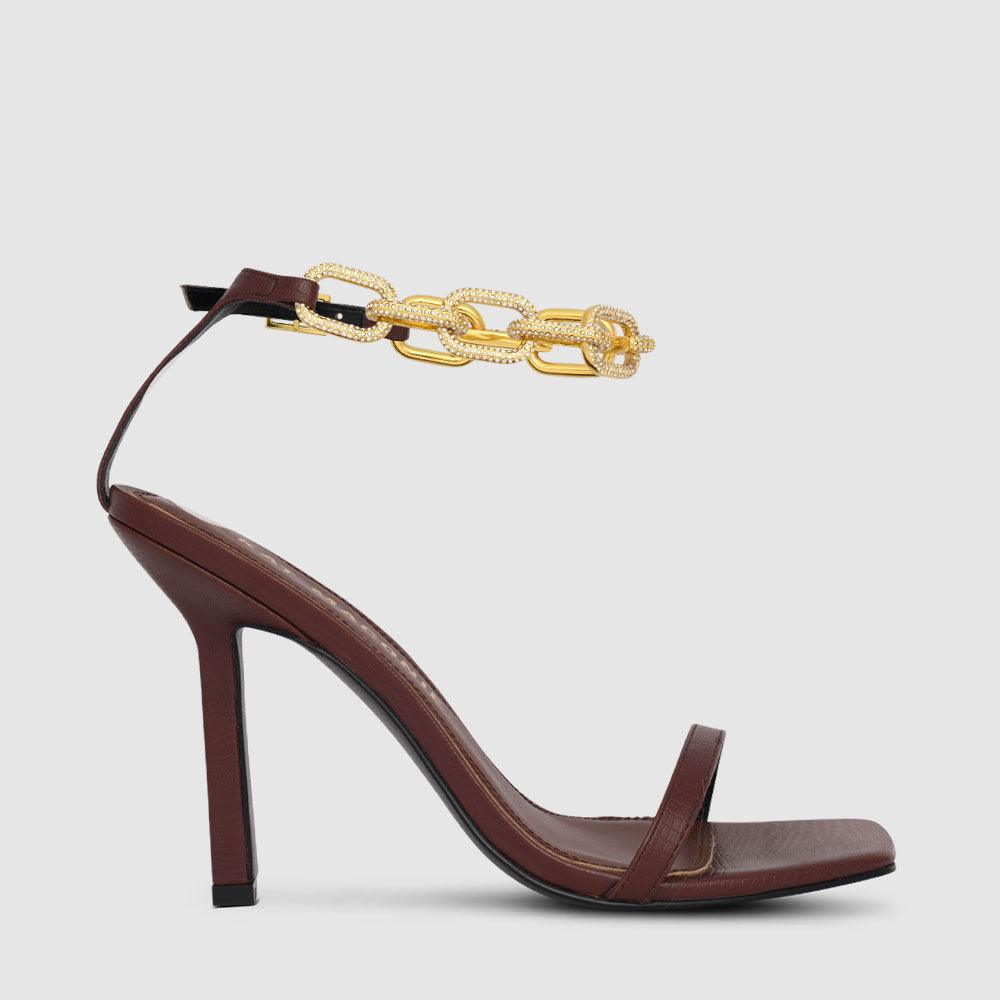 kat maconie Effie Sandals AW22 STILETTO Chocolate/Pave