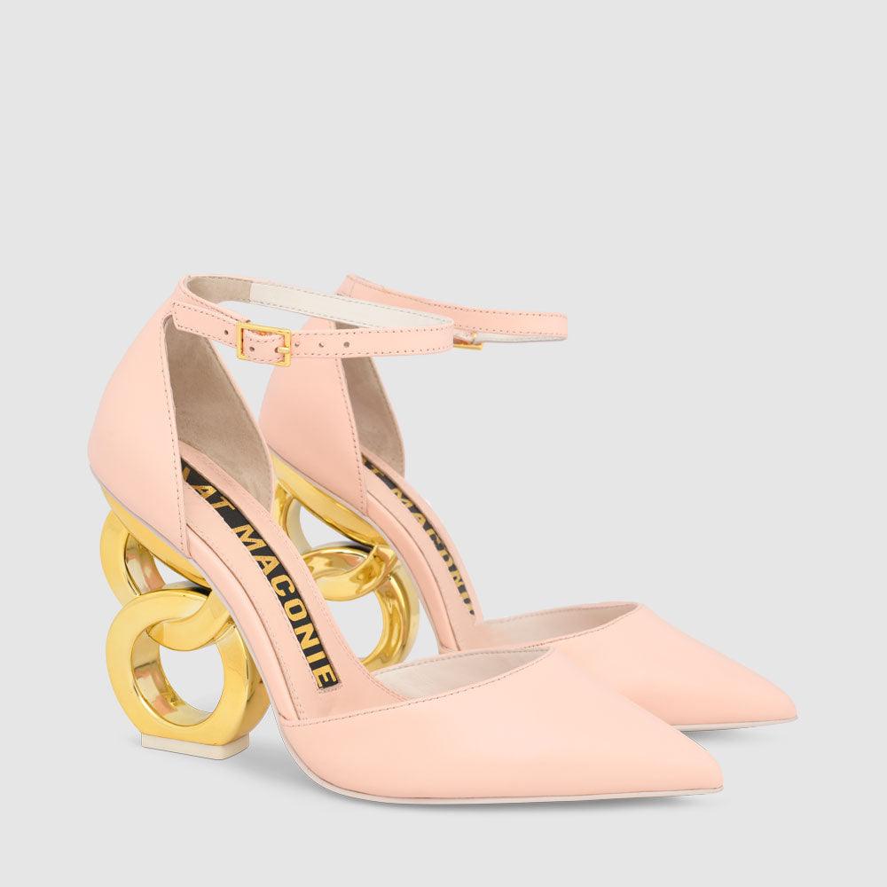Kat Maconie Emmi Sandals SS22 Chain Heel Sandals Crystal Pink