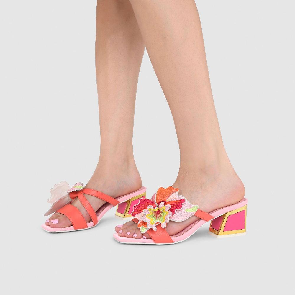 Kat Maconie Eve Sandals SS23 KICKER HEEL SANDALS Cheeky Pink/Multi