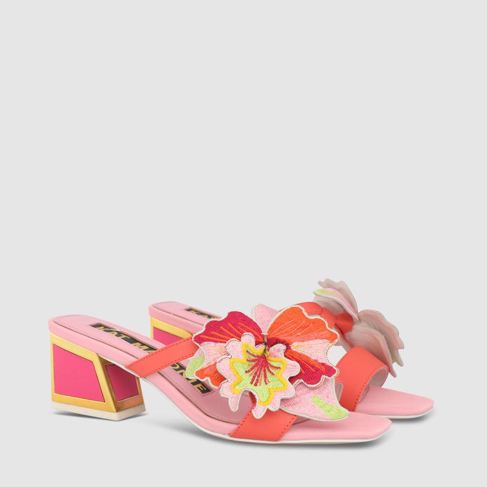 Kat Maconie Eve Sandals SS23 KICKER HEEL SANDALS Cheeky Pink/Multi