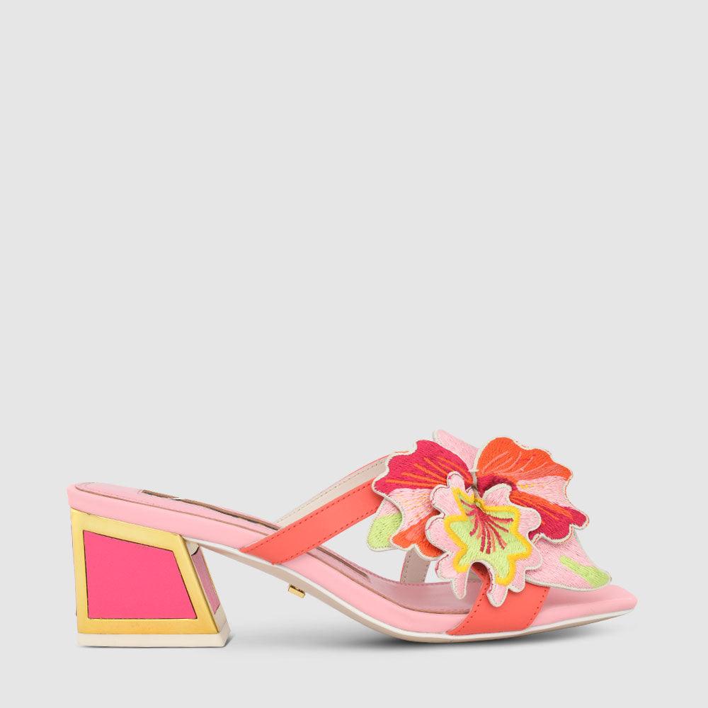 kat maconie Eve Sandals SS23 KICKER HEEL SANDALS Cheeky Pink/Multi