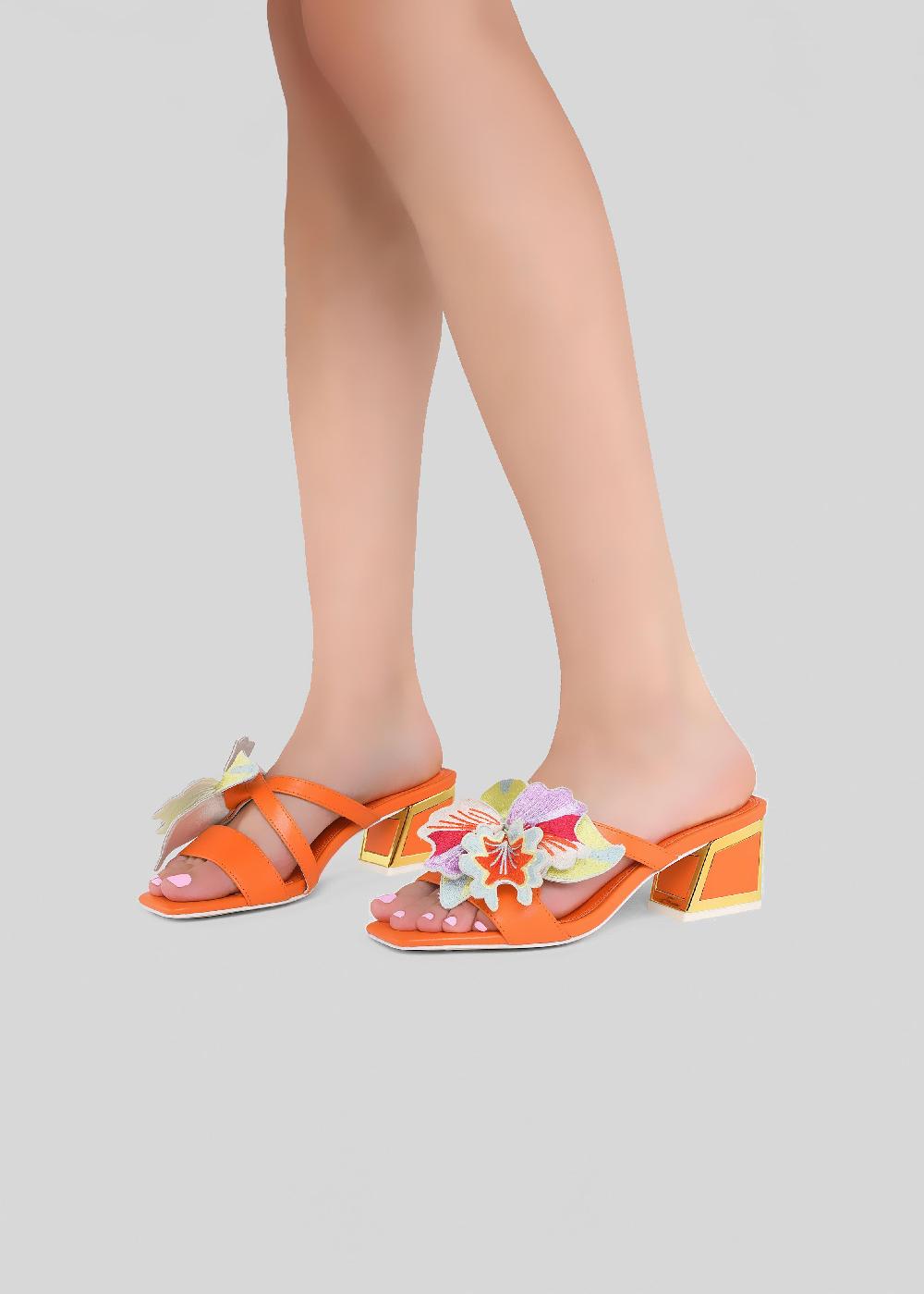 Kat Maconie Eve Sandals SS23 KICKER HEEL SANDALS Spritz Orange