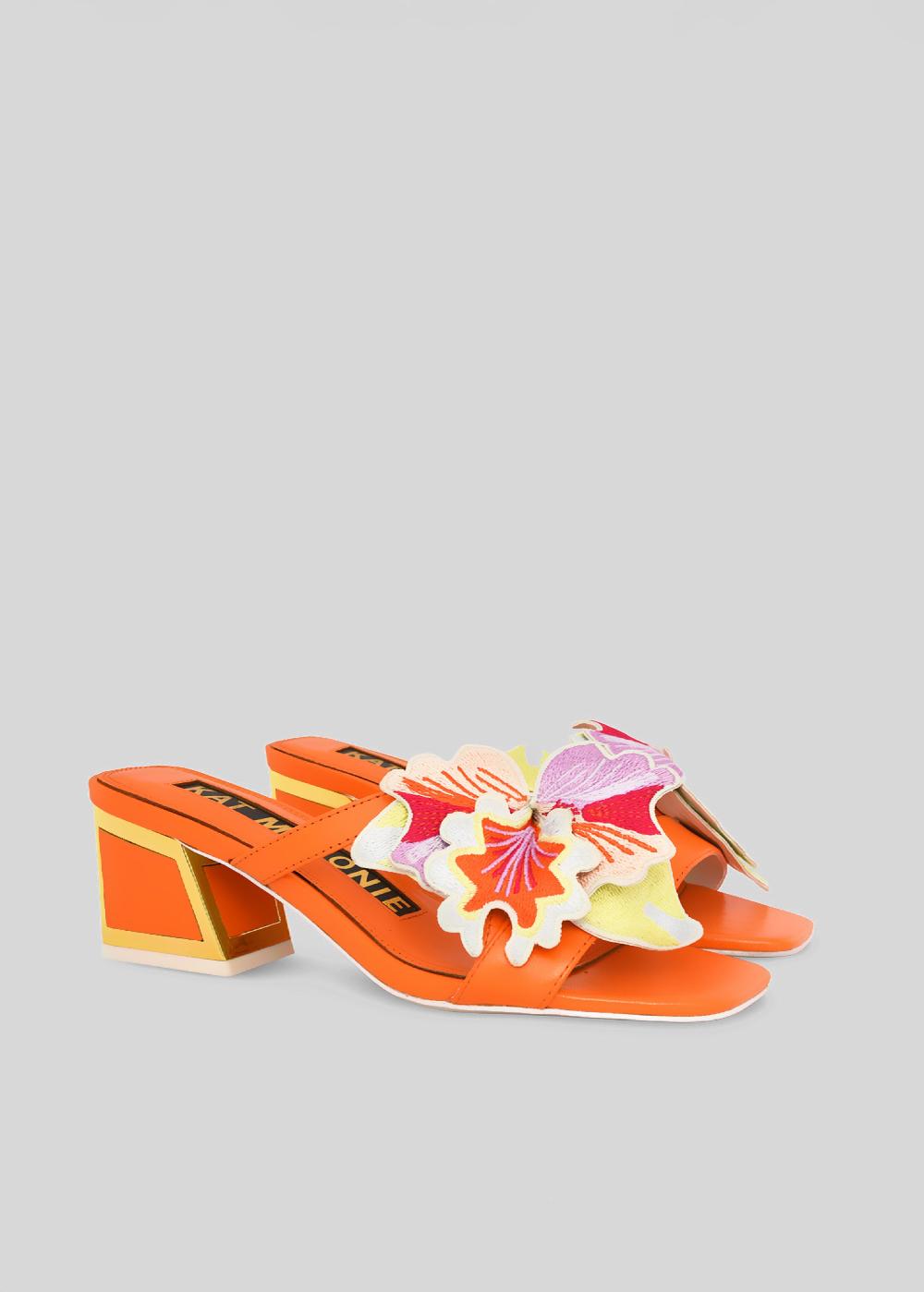 Kat Maconie Eve Sandals SS23 KICKER HEEL SANDALS Spritz Orange