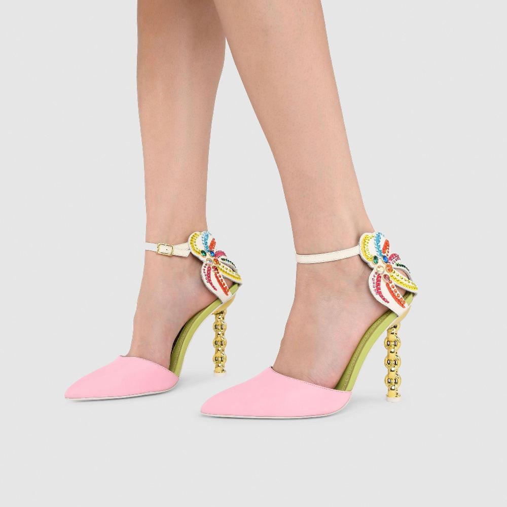 Kat Maconie Ezili Pumps SS23 CHILETTO PUMPS Coconut Cream/Cheeky Pink