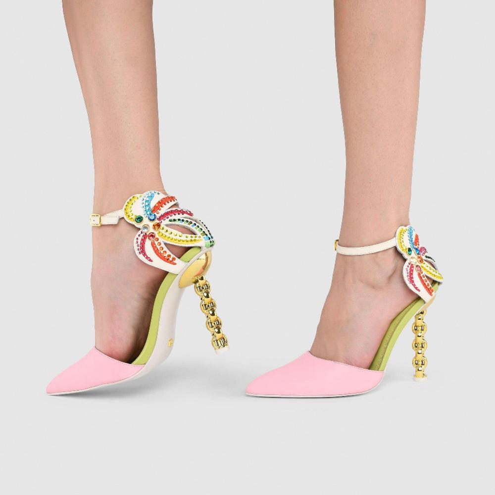 Kat Maconie Ezili Pumps SS23 CHILETTO PUMPS Coconut Cream/Cheeky Pink