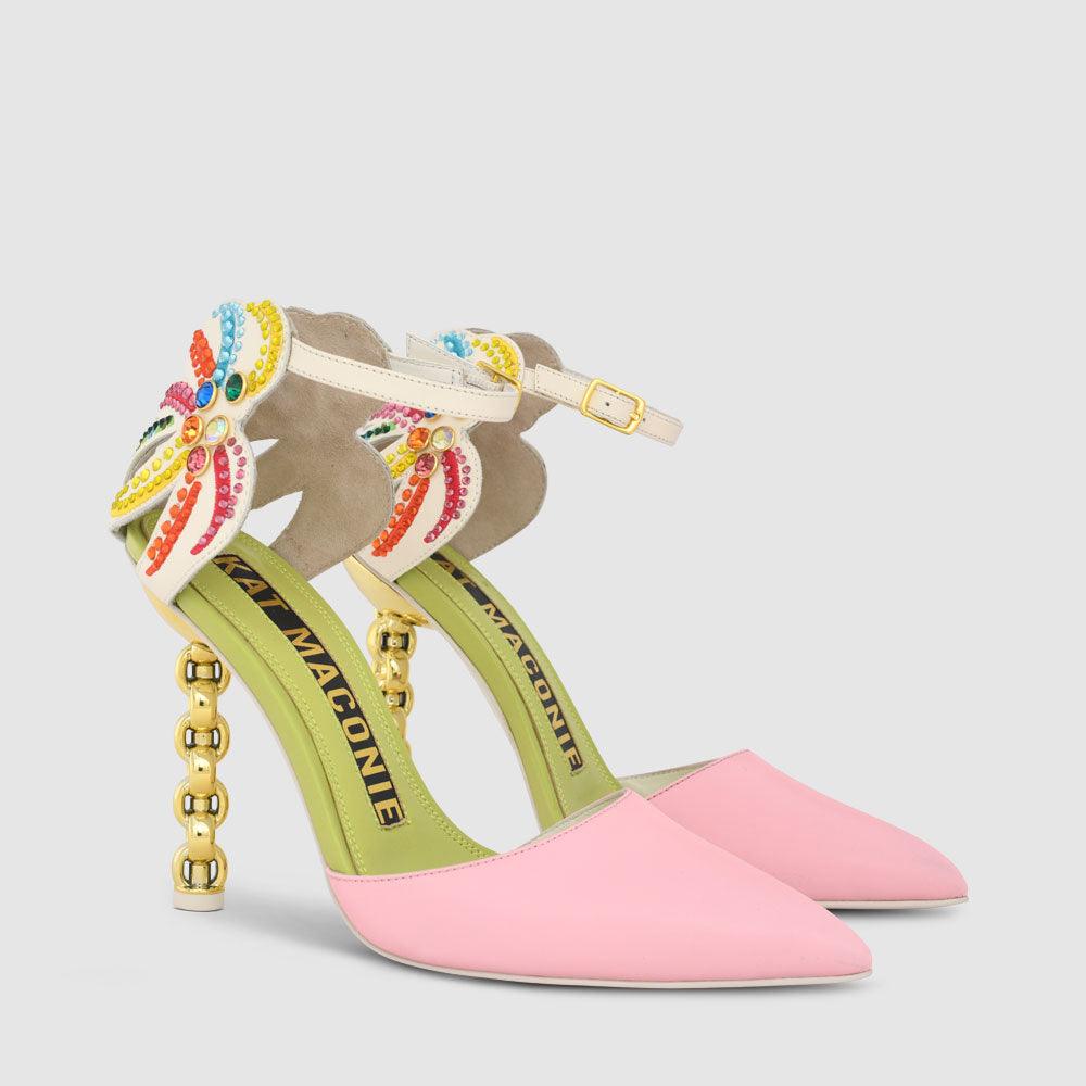Kat Maconie Ezili Pumps SS23 CHILETTO PUMPS Coconut Cream/Cheeky Pink