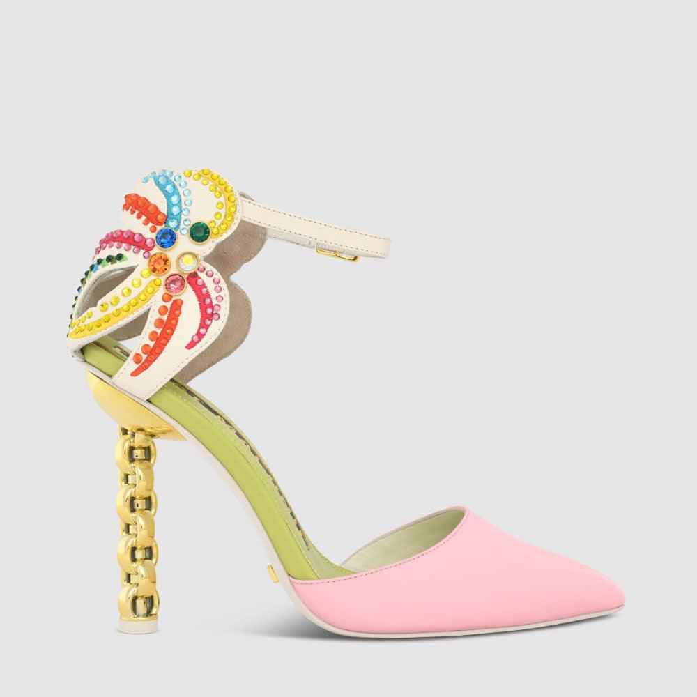 kat maconie Ezili Pumps SS23 CHILETTO PUMPS Coconut Cream/Cheeky Pink