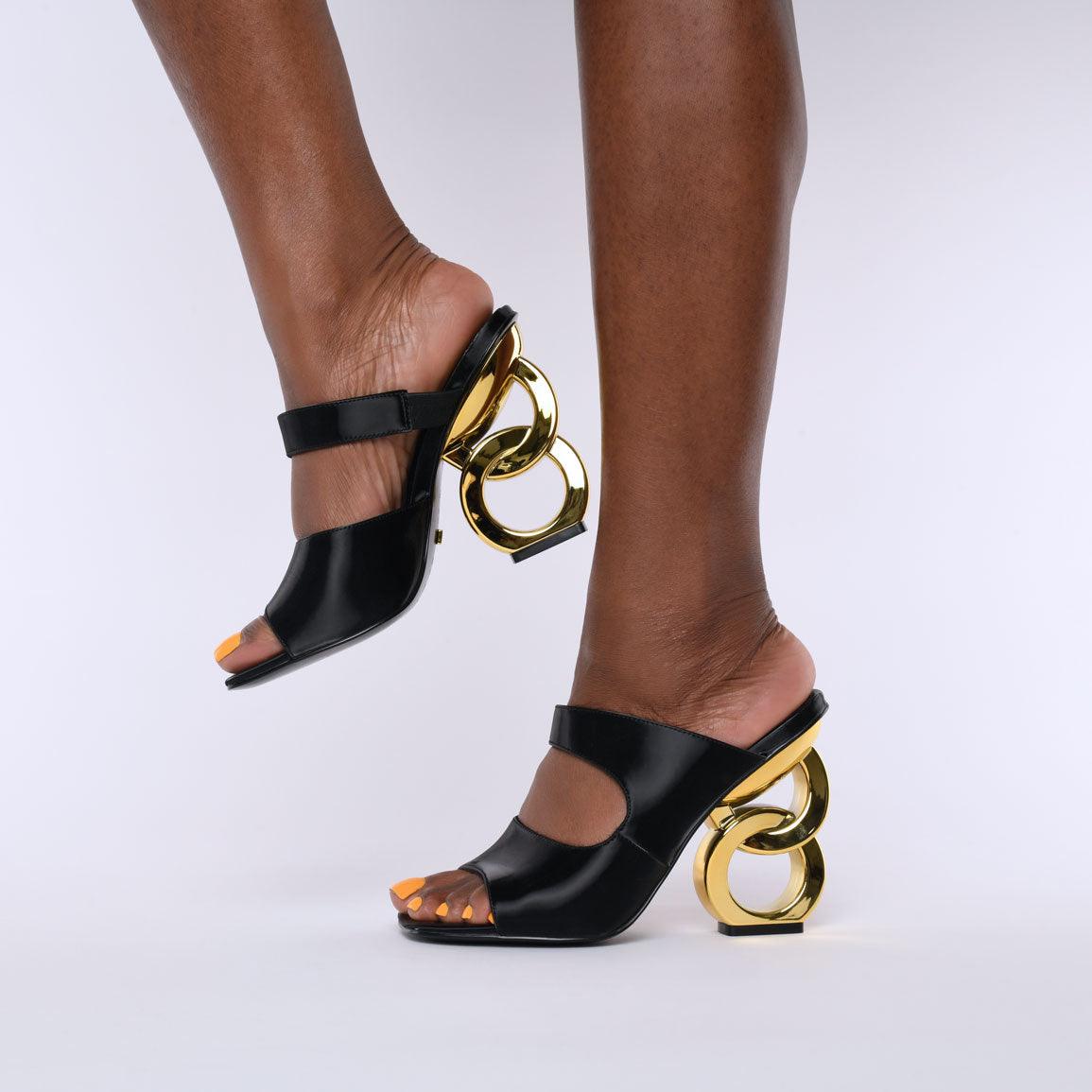 Kat Maconie Ezzi Sandals SS22 Chain Heel Sandals Black