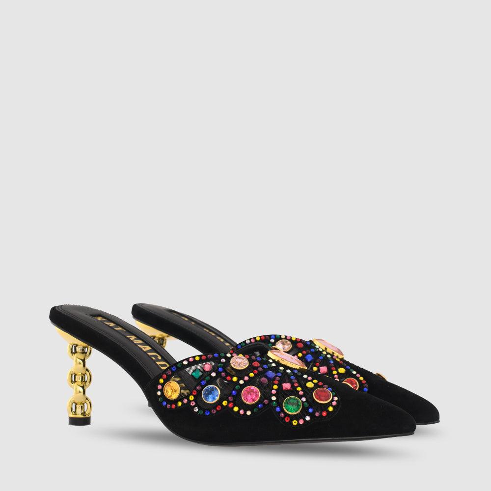 Kat Maconie Faye Mules RS23 MID CHILETTO MULES Black/Multi