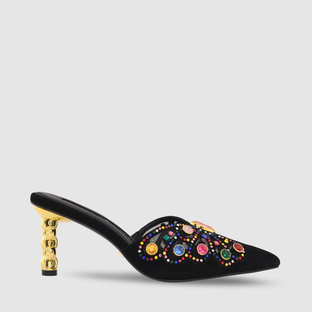kat maconie Faye Mules RS23 MID CHILETTO MULES Black/Multi