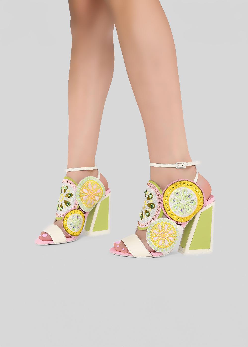Kat Maconie Frida Sandals SS23 KICKER HEEL SANDALS Sunny