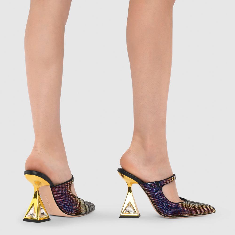 Kat Maconie Hailey Mules RS24 MARTINI HEEL Black/Meridian Blue