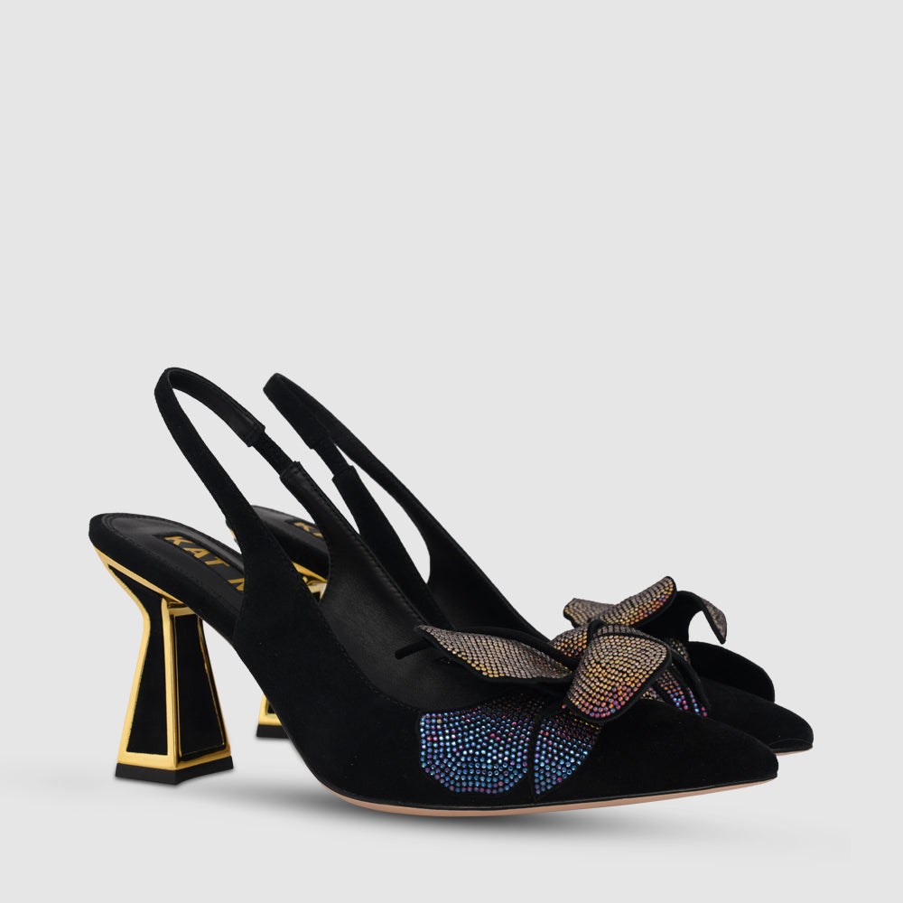 Kat Maconie Henni Pumps RS24 MID HOURGLASS HEEL Black/Meridian Blue