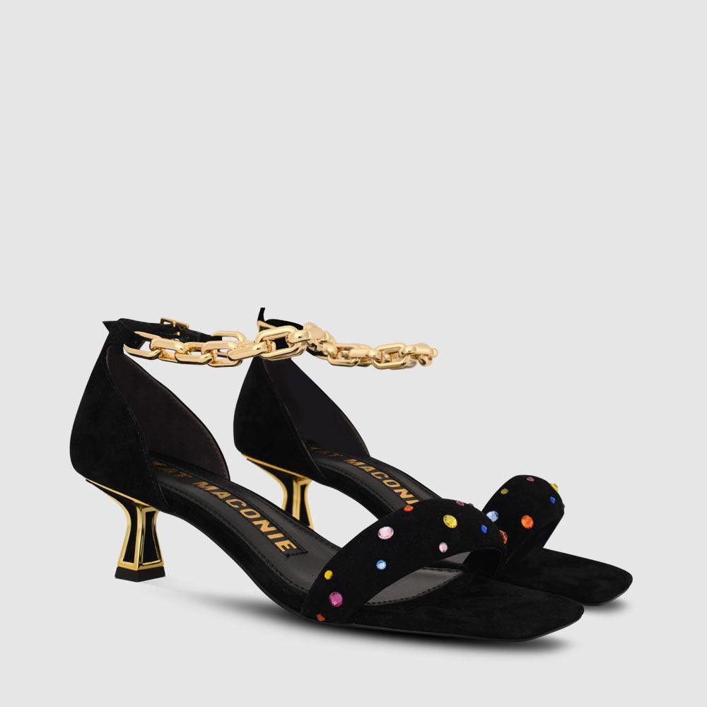 Kat Maconie Inara Sandals RS23 KITTEN HEEL Black/Multi