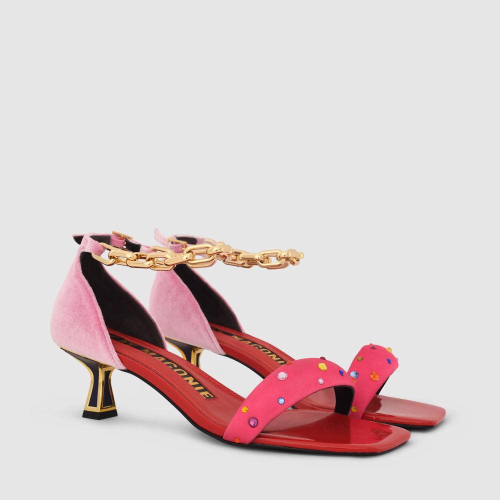 Kat Maconie Inara Sandals RS23 KITTEN HEEL Wild Rose/Multi