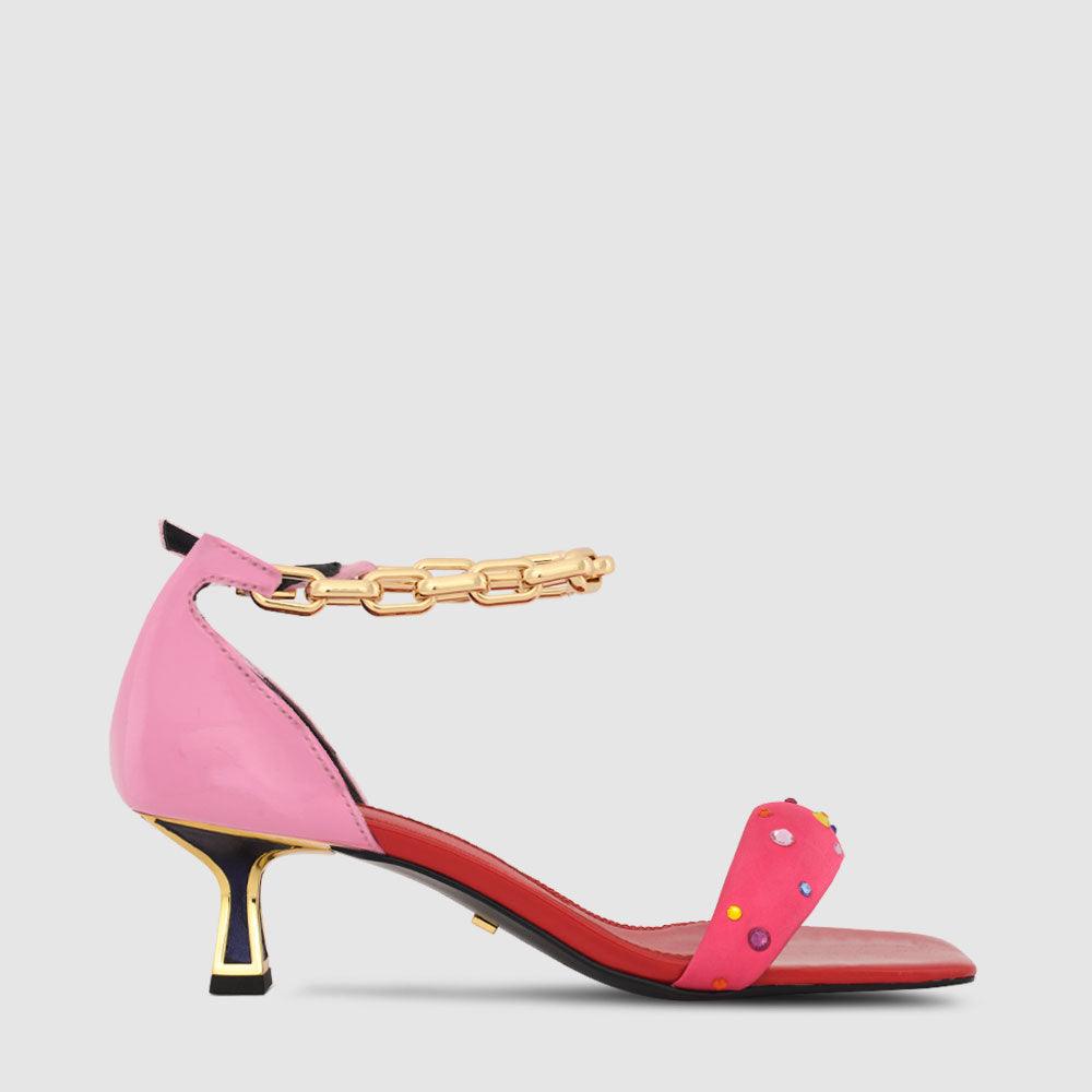 kat maconie Inara Sandals RS23 KITTEN HEEL Wild Rose/Multi