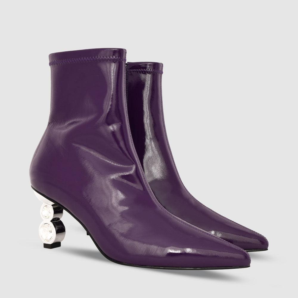 Kat Maconie Ishigo Boots AW23 GEM STACK BOOTS Blackcurrant