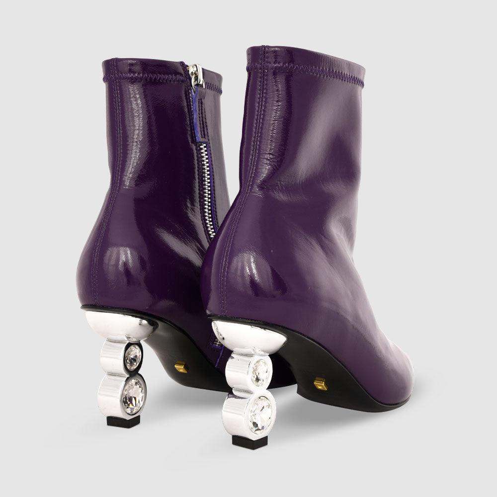 Kat Maconie Ishigo Boots AW23 GEM STACK BOOTS Blackcurrant