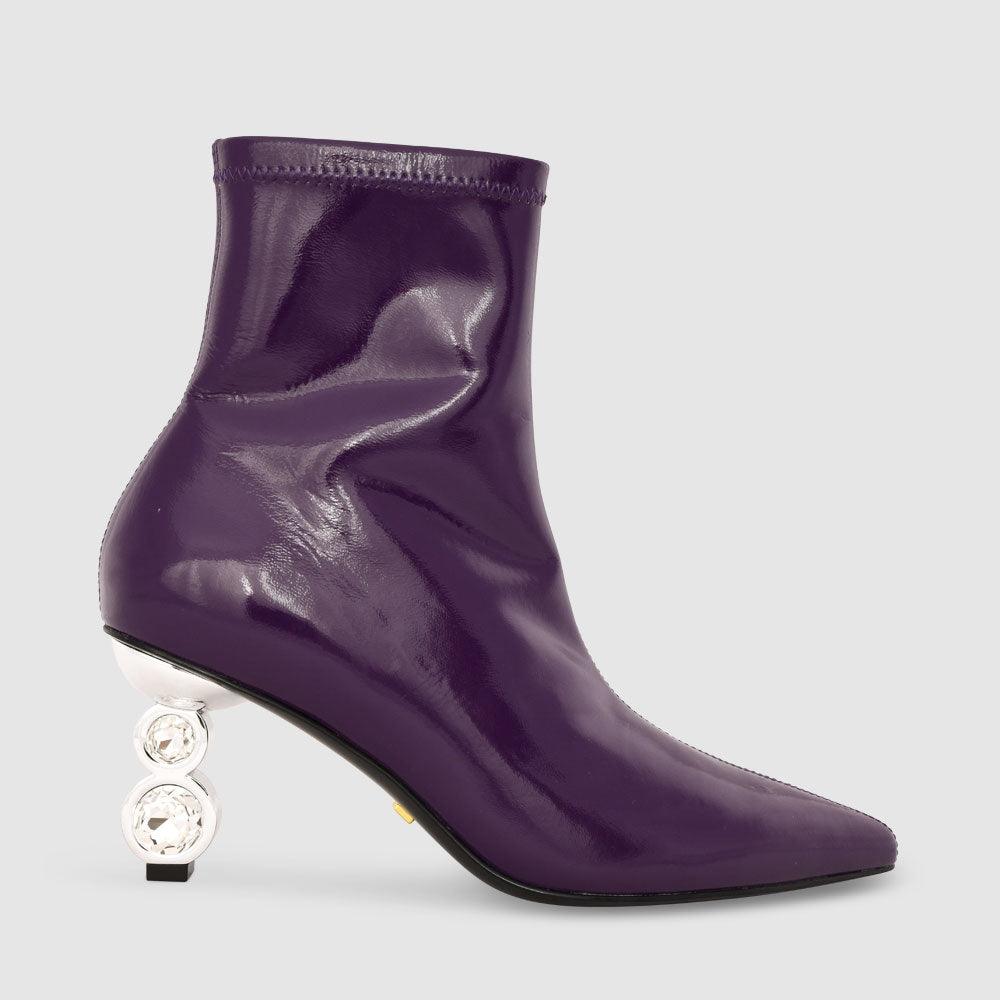 kat maconie Ishigo Boots AW23 GEM STACK BOOTS Blackcurrant
