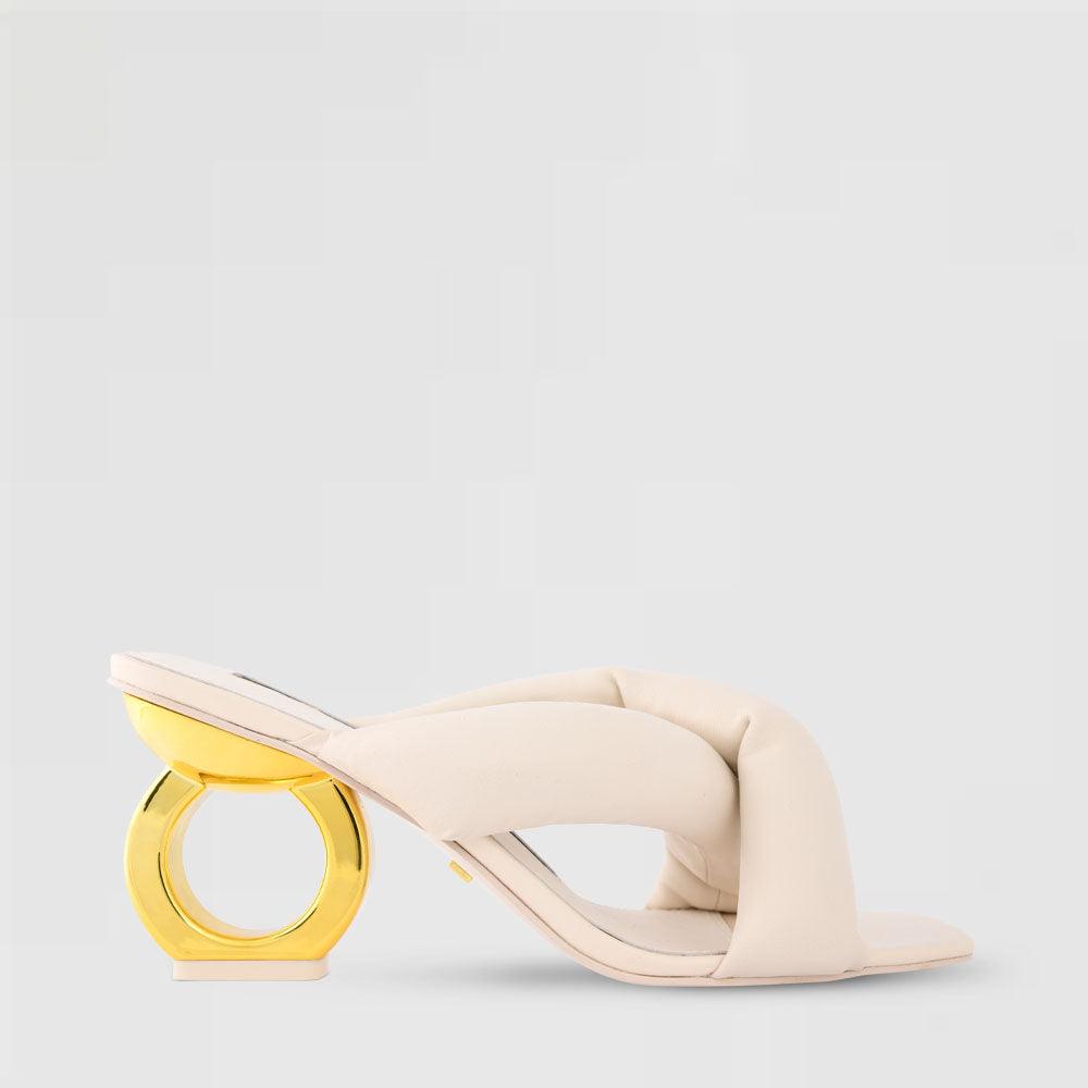 kat maconie Itzel Sandals SS22 Chain Heel Sandals Blanc
