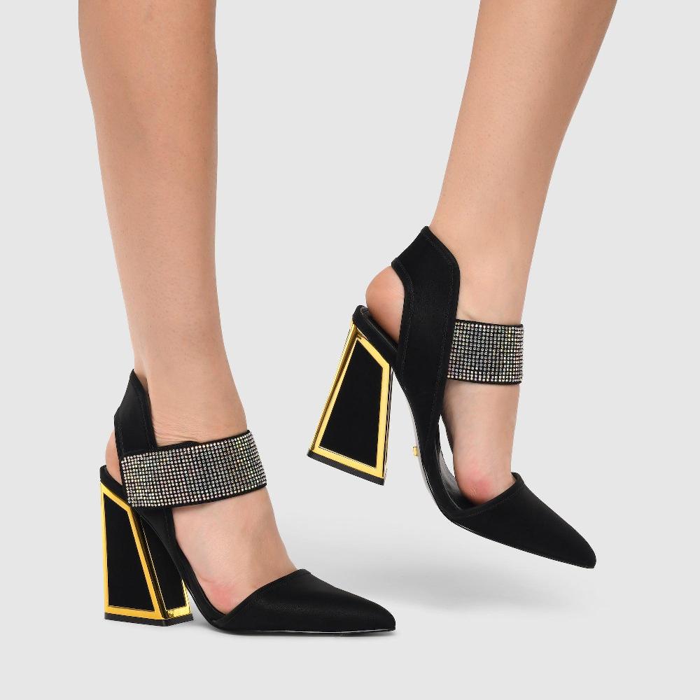 Kat Maconie Izzy Pumps AW23 KICKER HEEL SANDALS Black/AB