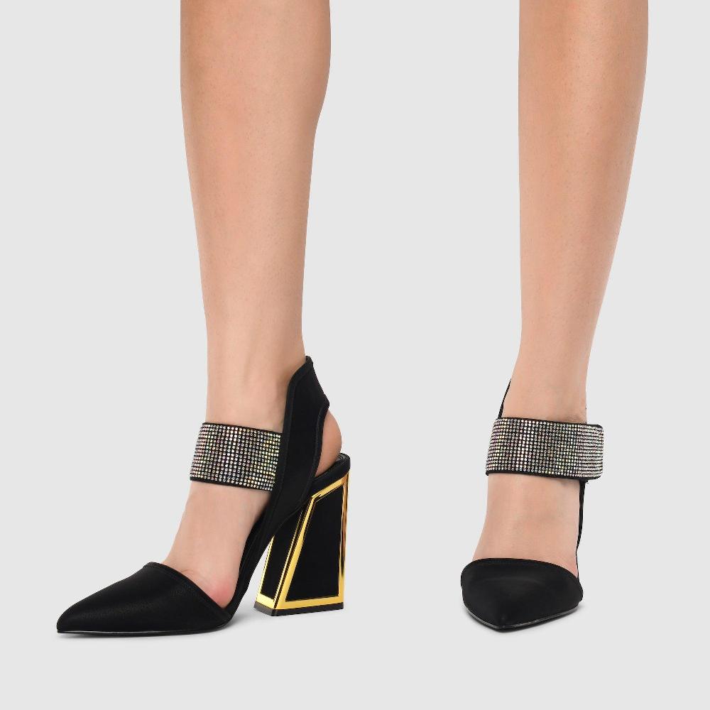 Kat Maconie Izzy Pumps AW23 KICKER HEEL SANDALS Black/AB