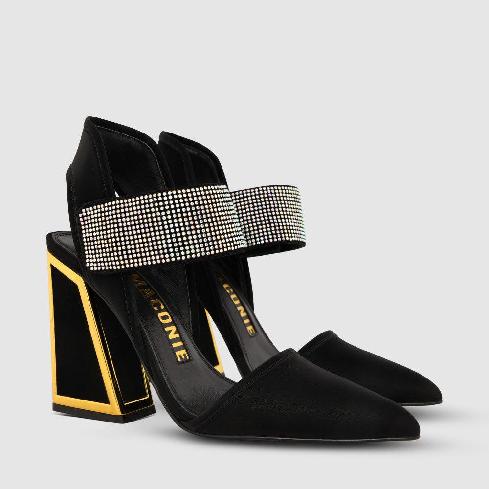 Kat Maconie Izzy Pumps AW23 KICKER HEEL SANDALS Black/AB