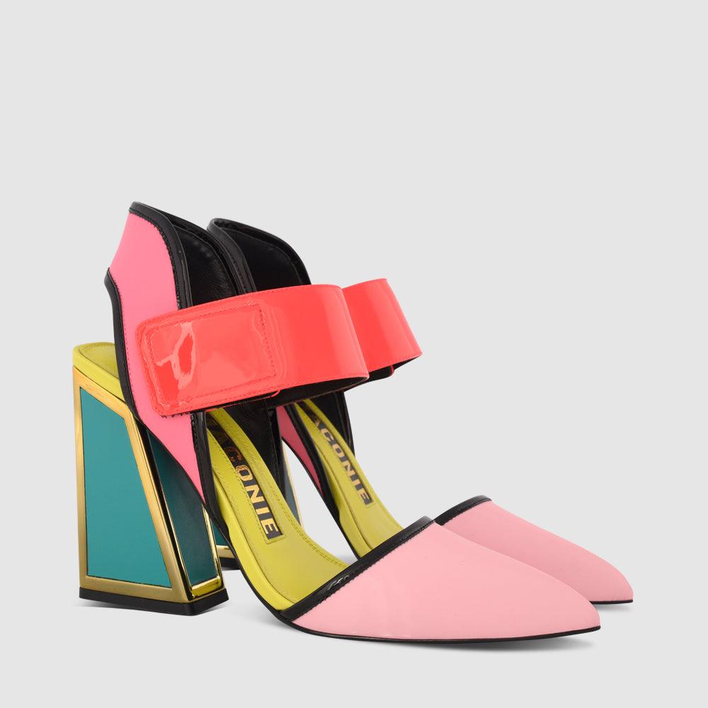 Kat Maconie Izzy Pumps PF23 KICKER FRAME HEEL Mallard/Flare Red