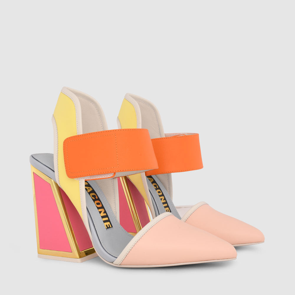 Kat Maconie Izzy Pumps SS22 Kicker Heel Sandal Ice/Multi