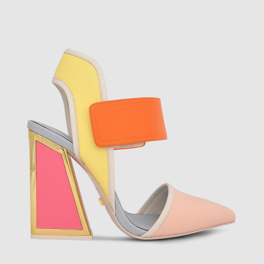 kat maconie Izzy Pumps SS22 Kicker Heel Sandal Ice/Multi