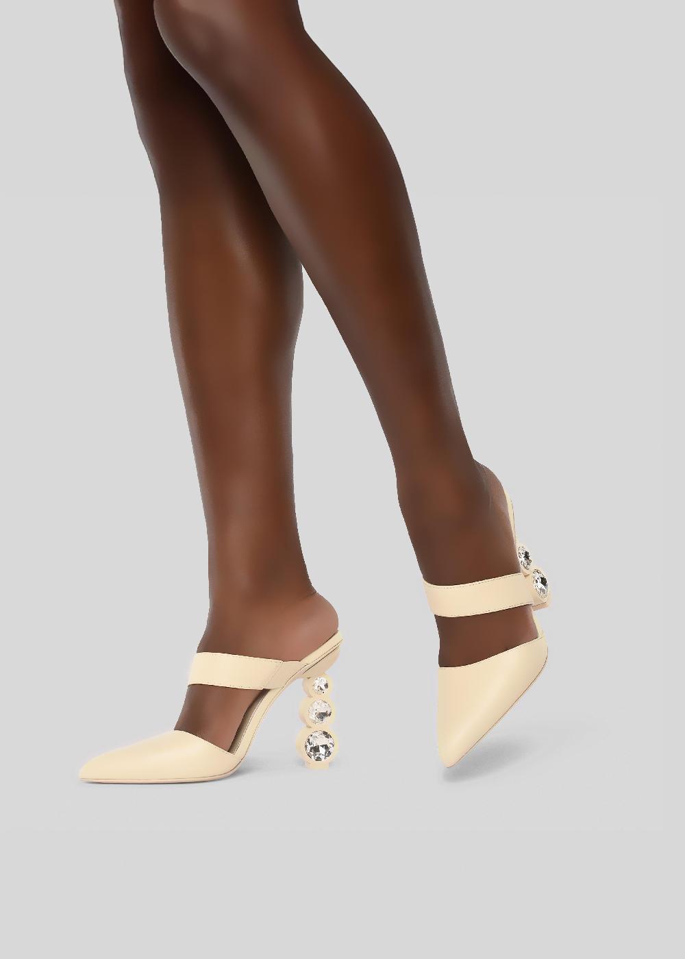 Kat Maconie Janni Pumps AW23 GEM STACK HEEL Ice Cream