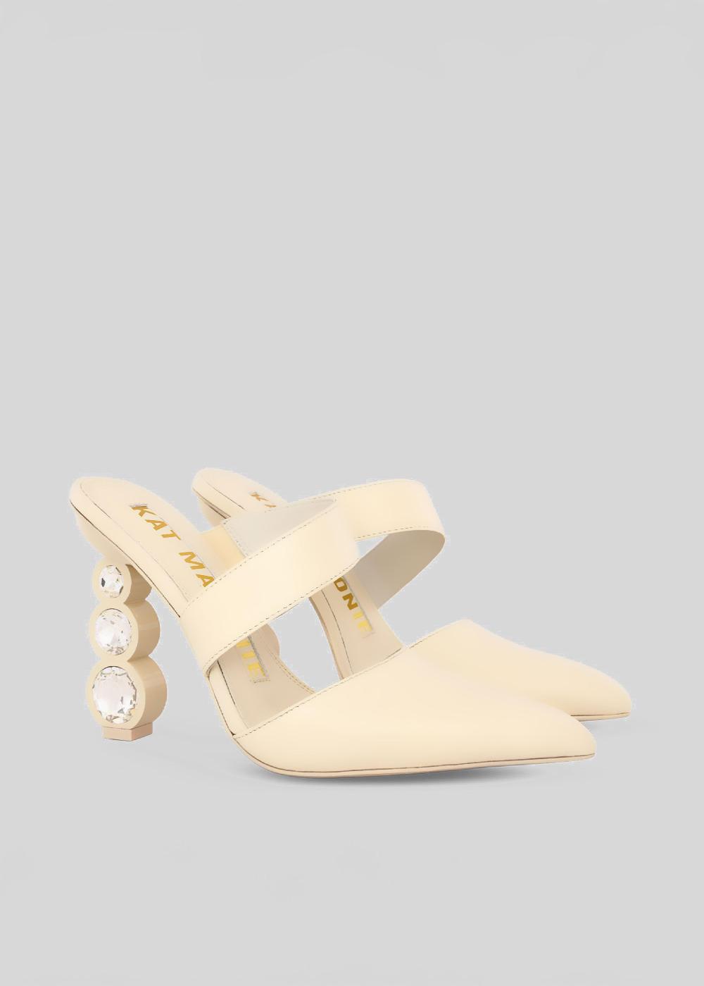 Kat Maconie Janni Pumps AW23 GEM STACK HEEL Ice Cream