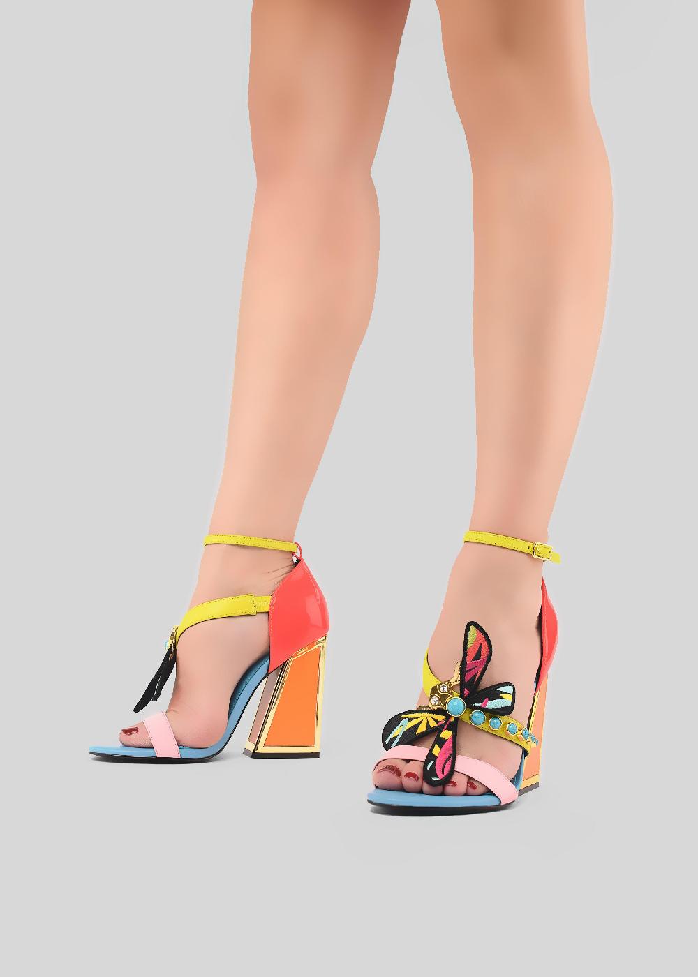 Kat Maconie Jax Sandals PF23 KICKER FRAME HEEL Multibrights
