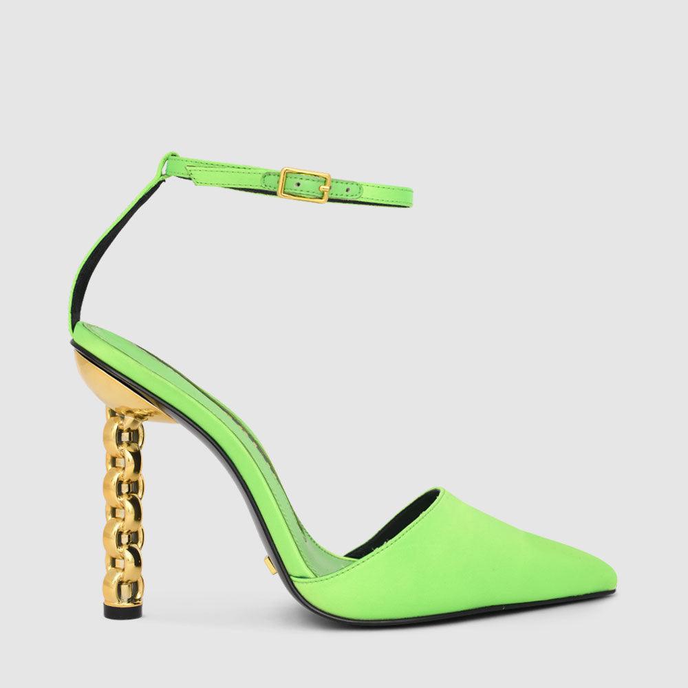 kat maconie Jojo Pumps AW22 CHILETTO Highlighted Green