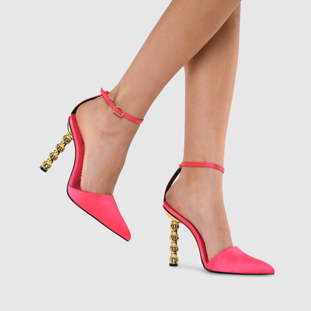 Kat Maconie Jojo Pumps AW22 CHILETTO Highlighter Pink