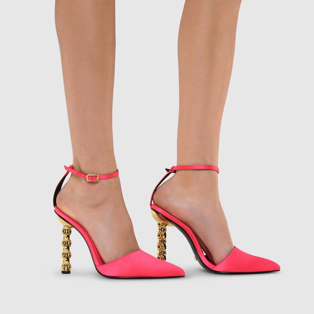 Kat Maconie Jojo Pumps AW22 CHILETTO Highlighter Pink