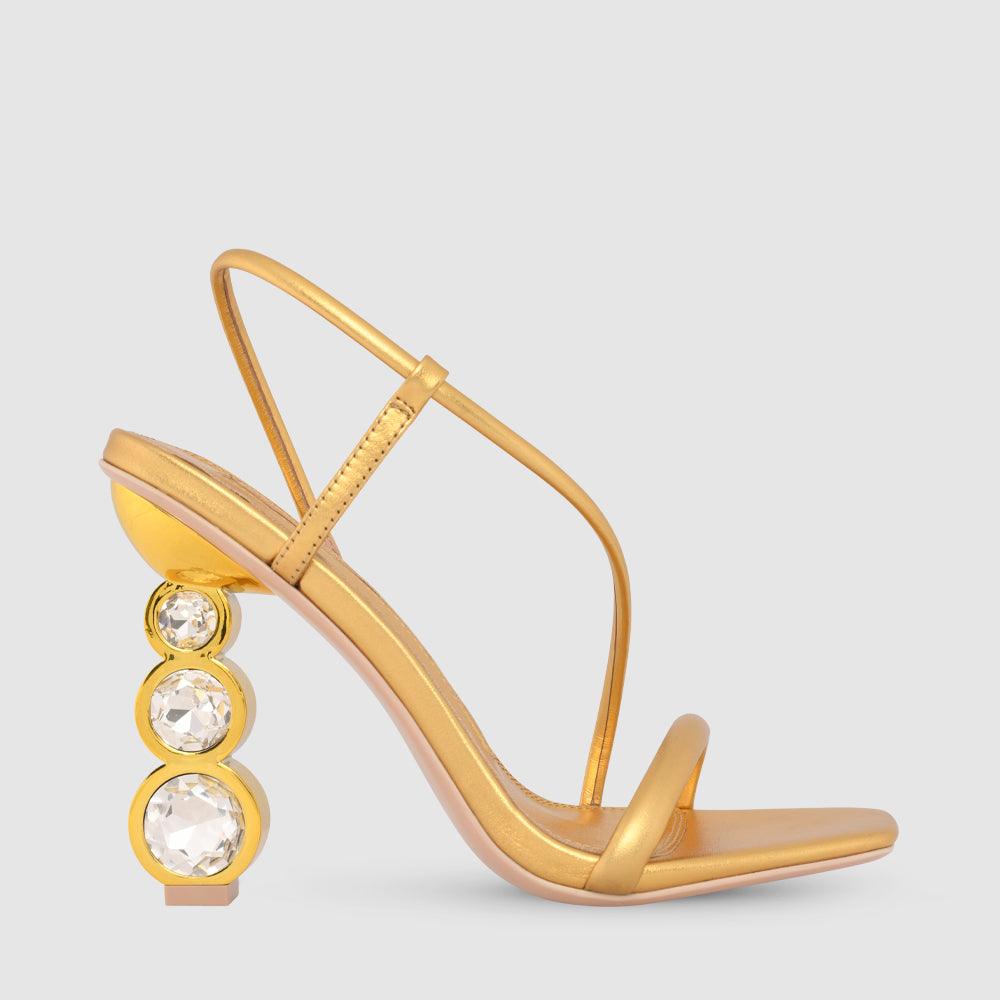 kat maconie Kabita Sandals RS24 GEM STACK HEEL SANDAL Gold